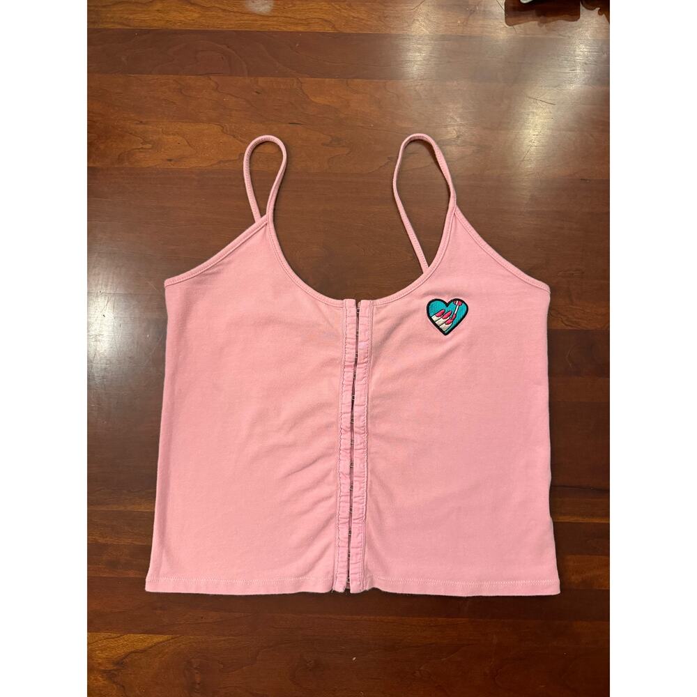 A.Lab Y2K Pink Front-Closure Camisole with Patch Size L